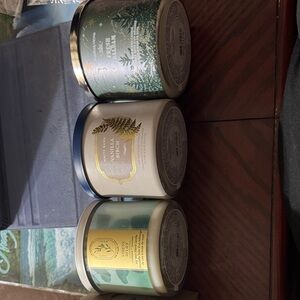 Bath & Body Works Candle Trio - Green, Cream, Gold